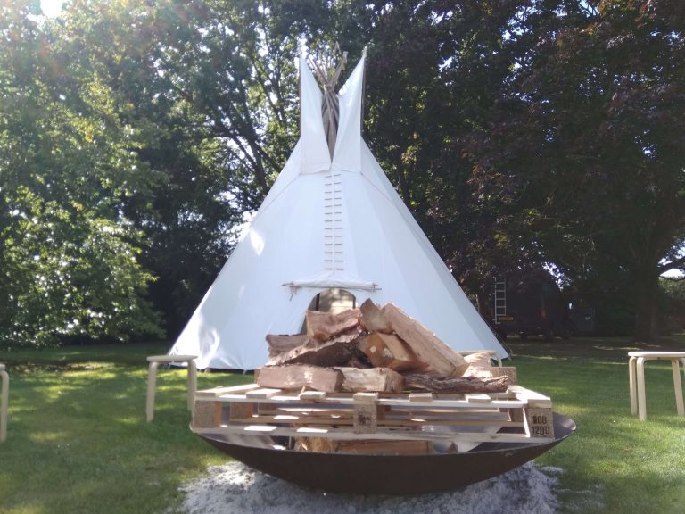 vuurschaal huren voor feesten, vuurschaal voor tipi tent