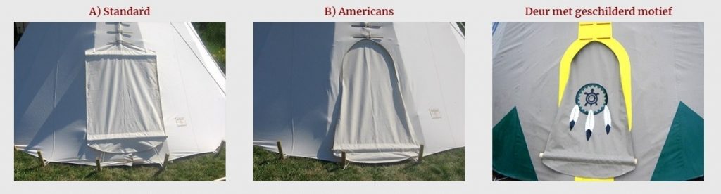 Standaard tipi deur kopen of Amerikaanse uitvoering, tipi beschildering